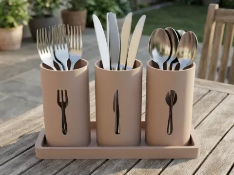 Modern Tabletop Cutlery Holder