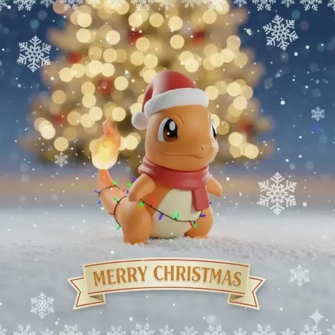 Christmas Charmander 3D Model