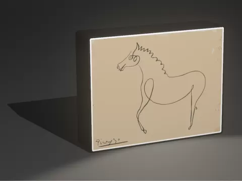 "One-Line Horse" Lightbox — Picasso Tribute
