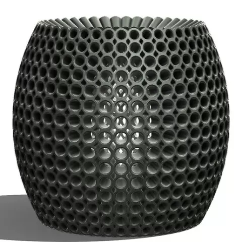 Cylindrical mesh pattern vase - 3d model