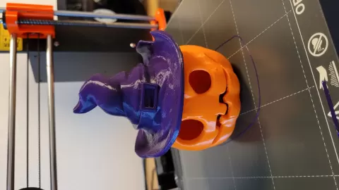 Pumpkin snap on witches hat (With new stl)