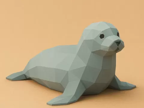 Low poly seal lying downby RoyRogerr