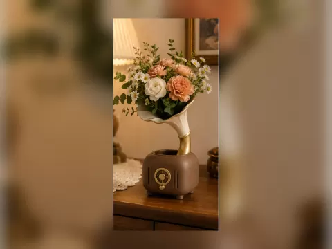 Wazon Granite Column Planter Vase