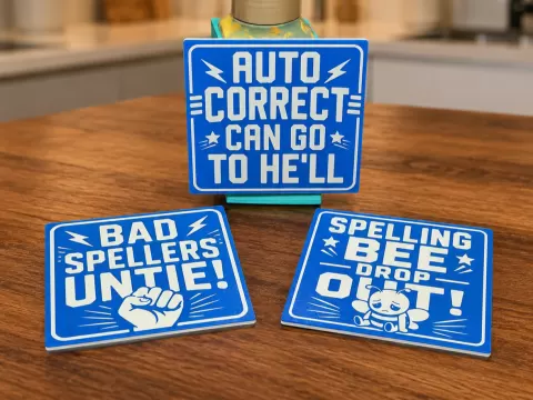 Funny Spelling Faces - Magnetic signs - faces