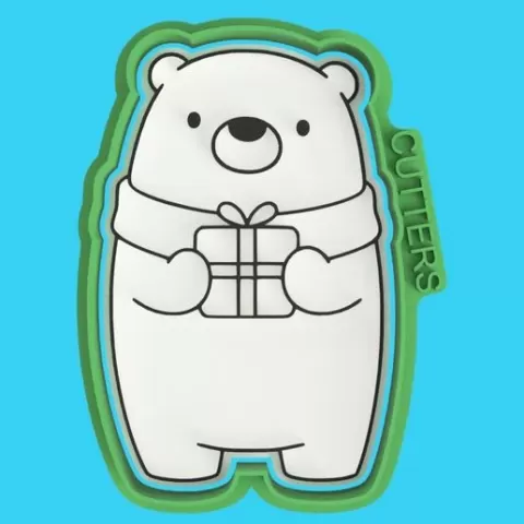🐻🎁 Gift Bear Cookie Cutter – Joyful Surprise – Cortante Osito con Regalo – Sorpresa Encantada