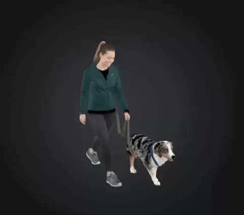 Mujer Paseando Perro