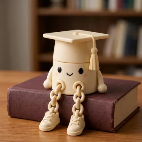 Graduation Cap STL, Cute Graduate Figurine, Student Gift STL, Graduation Decor STL, Desk Decor, Kawaii Character
