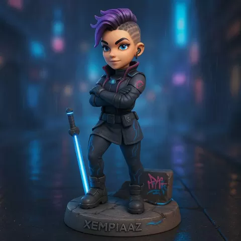 Anime style - obsidian series - SYLA – The Neon Wardenby Xempiaaz