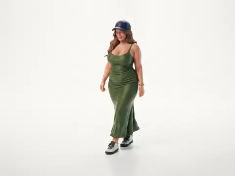 Dress And Hat Girl Figurine Female Figure 3D Printable