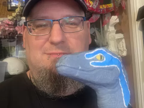 raptor head for folding walking stick