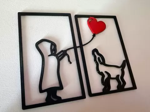 Decorazione per parete o da tavolo, LOVE DOG