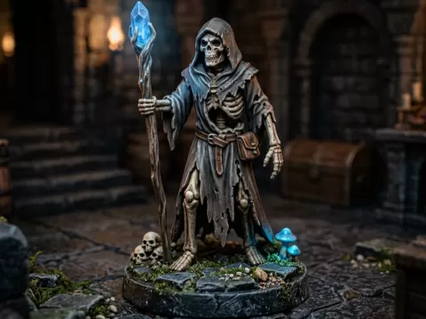 Skeleton Wizard - Tabletop Miniatureby MiniBone