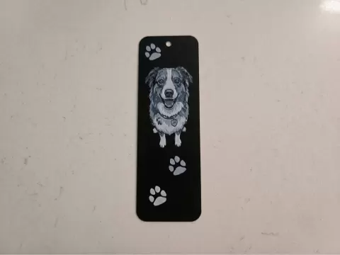Hueforge Australian Shepherd Dog Bookmark