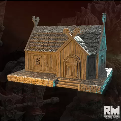 Medieval Thatch Viking House 1 by RMPrintable
