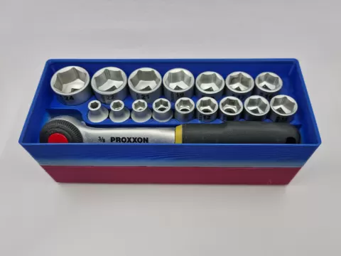 PROXXON 23110 Ratchet Socket Set - Gridfinity 2x5