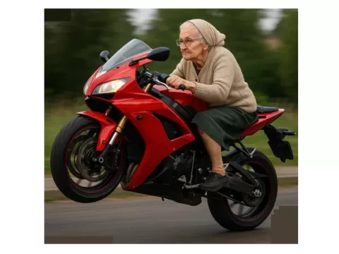 Wheelie on a Red Sportbike Omaby 3D-Druck Graz