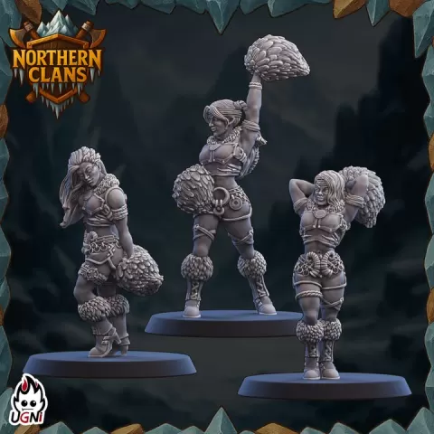 Cheerleader x3 - Northmen proxy (Classic Style) - UGNI - Fantasy Football by UGNI Miniatures