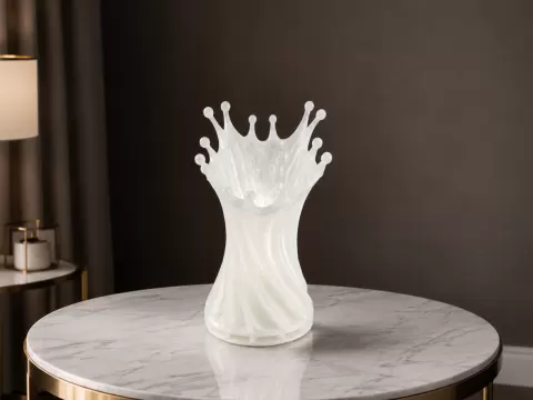 Glass splash sculpture vase