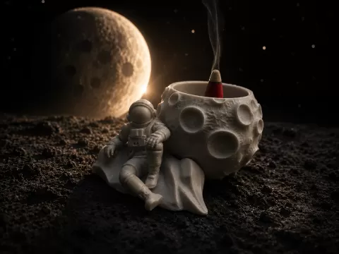 🚀 Moonwalker Incense Holder