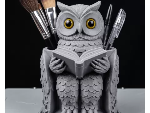 Owl student pencil holder