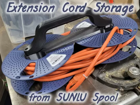 Extension Cord Storage from Sunlu Filament Spool (Gen2 & Gen3)