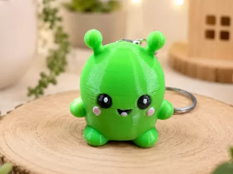 Chubby Kawaii Alien Keychain