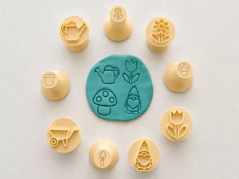 Garden Play Dough Stamps |9 Piece Set