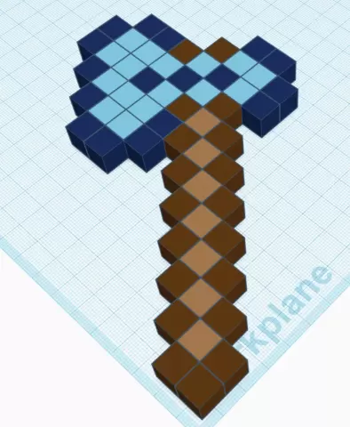 Minecraft diamond axeby AustinThe3dPrinter