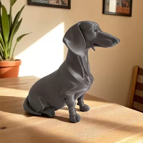 Minimalist Modern Dachshund Figure, Sculpture