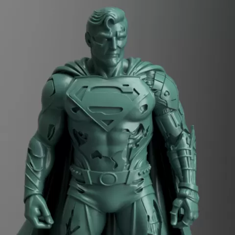 Cyber-Hero Statue (Battle Damaged Edition)