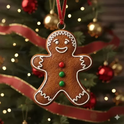 Gingerbread cookie Christmas ornament