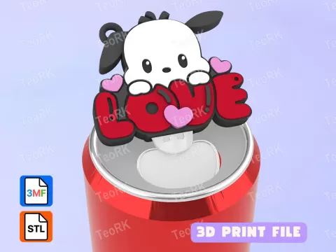 Soda Tab Opener Keychain POCHACCO DOG IN LOVE - LOVEby TeoRk