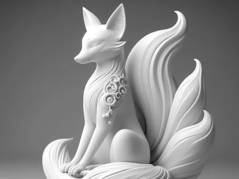 4242 Fox Spirit in Pu Song Ling Style art STL DND ARTEby AStoryTeller