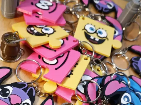 Sponge bob and Patrick friends Keychain