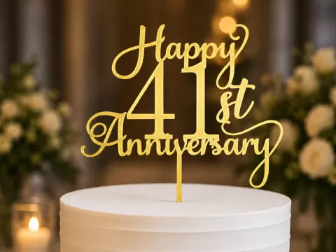 41st Anniversary Cake Topper