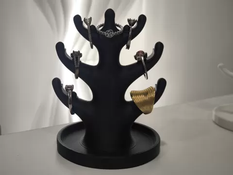 12 cm Tall Jewelry Tree Holder 6 Branches + Tray