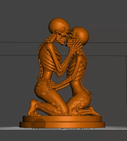 Skeleton Love Statue STL, Romantic Gothic Couple Sculpture, 3D Printable Skull Lovers Decor, Dark Romance Gift, Valentine Skeleton Art