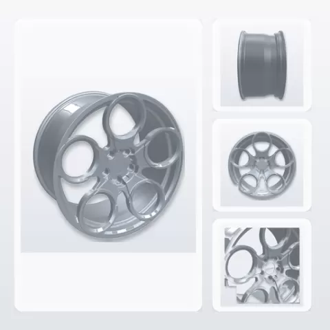 STR Wheel Rim STR68 - 3D Scan OBJ Reference Model