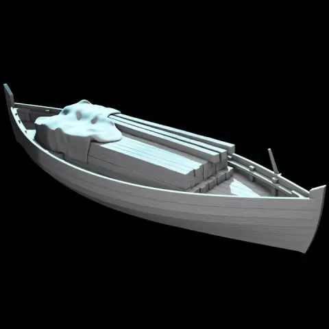 Medieval Supply Ship STL | Wooden Transport Boat with Lumber Cargo | 3D Printable Wargaming Model by Northern Crusades Miniatures