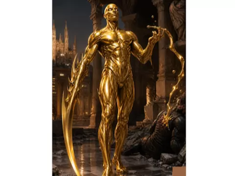Golden Titan of the Ruined Cathedralby Lionking