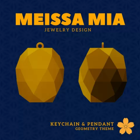 48. Gyroelongated Pentagonal Birotunda Keychain – 29. Johnson Solids Pendant and Keychain - 3D Print File for Geometric Keychain & Pendant - Girl's Fashion Accessories