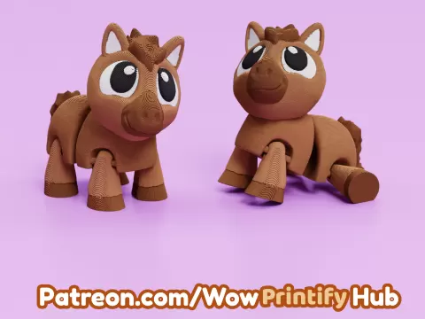 Articulated Horse STL & 3MF – Flexi Print in place animalby WowPrintifyHub