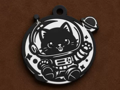 Space Cat Keychain