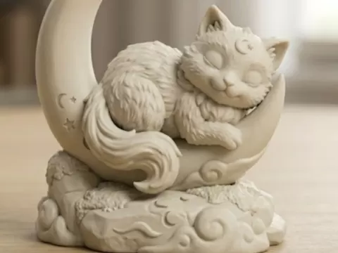 Gato Dormindo na Lua