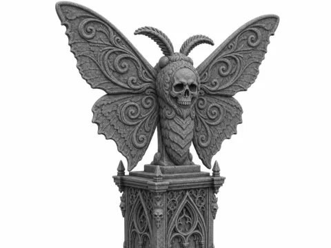 Death moth statue