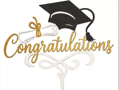 🎓 Congratulations Graduation Cake Topper