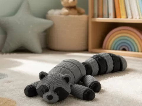 Knitted Raccoon Flexi Toy - Cute Articulated Animalby Fleximania