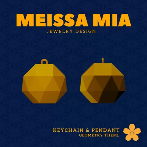 45. Gyroelongated Square Bicupola Keychain – 29. Johnson Solids Pendant and Keychain - 3D Print File for Geometric Keychain & Pendant - Girl's Fashion Accessories