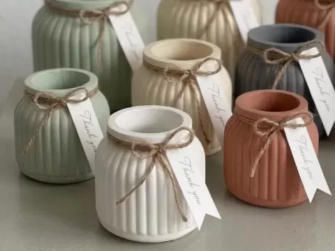 Modern Ribbed Planter Vase