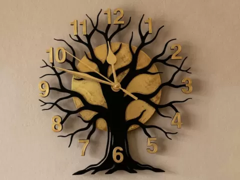 Tree Silhouette Clock Design